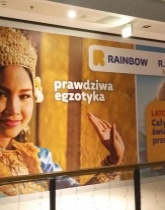 Druk na banerze. Montaż w Galerii Handlowej Amber Kalisz.